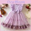 Girl Summer Princess Dress With Butterfly Mesh Fabric For Toddler Birthday Party