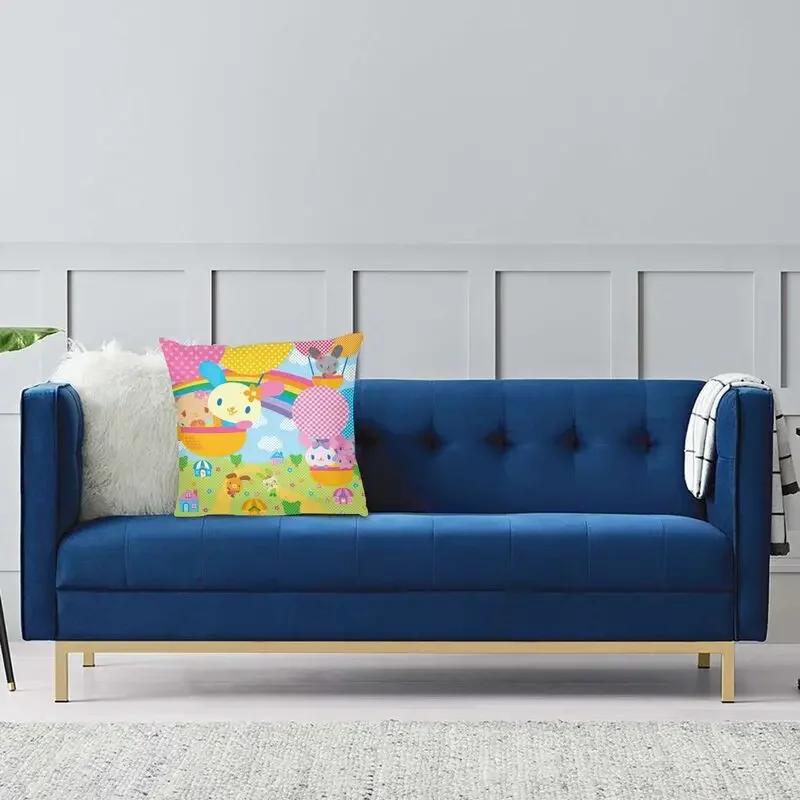 Kawaii Iepuraș Sugarbunnies Huse de Pernă Sofă Decorativă pentru Casă Anime Desene Animate Pătrată Husă Pernă Decorativă 45x45
