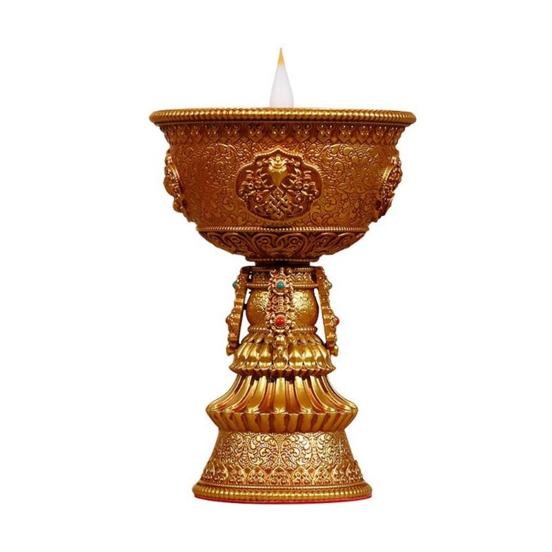 LED Simulated Flame LED Resin Lamp for Temple Ceremonies Electronic Candlestick