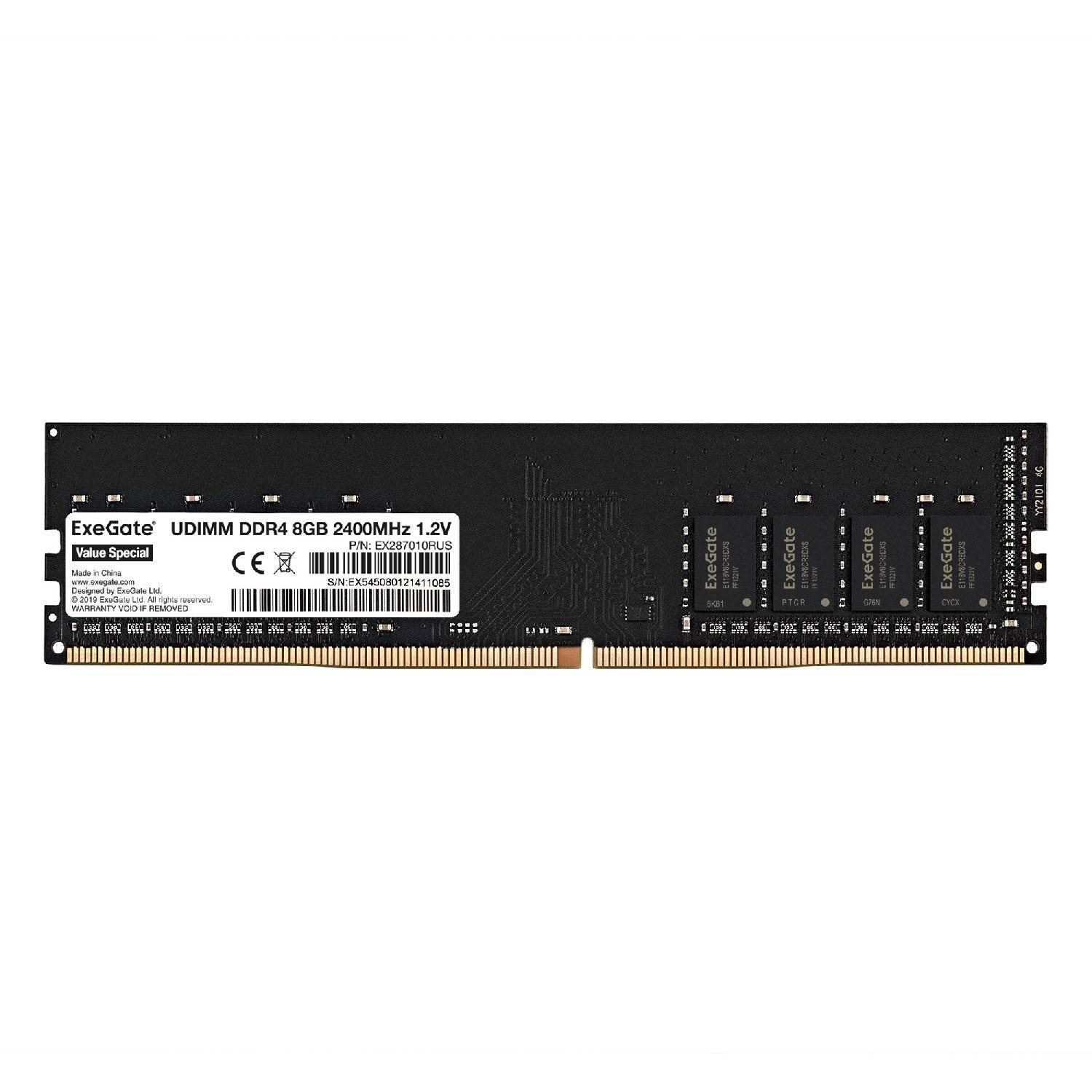 

Модуль памяти Exegate Value Special Dimm Ddr4 8 ГБ pc4-19200 2400 МГц