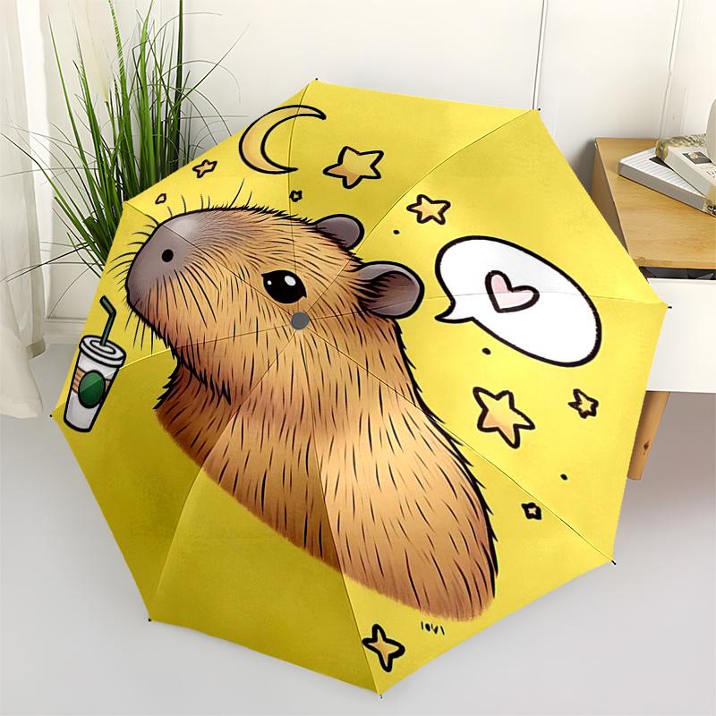 

Capybara Themed Travel Umbrella-8 Ribs Automatic Opening and Closing, Portable Folding Design, Compact and Stylish Umbrella Suitable for Out