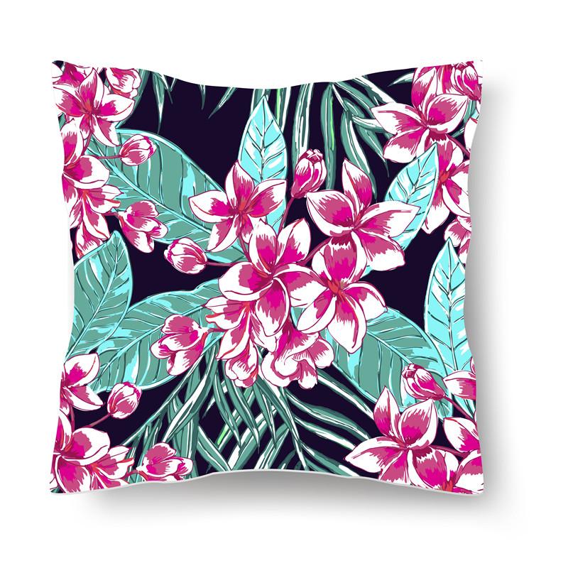Tropical plant ins pillowcase short plush mahogany car bed cushion cover