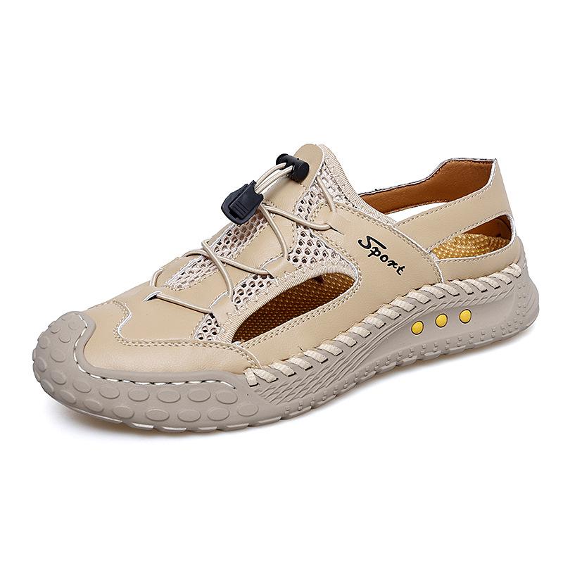 Men s Handmade Closed Toe Breathable Mesh Beach Sandals 39