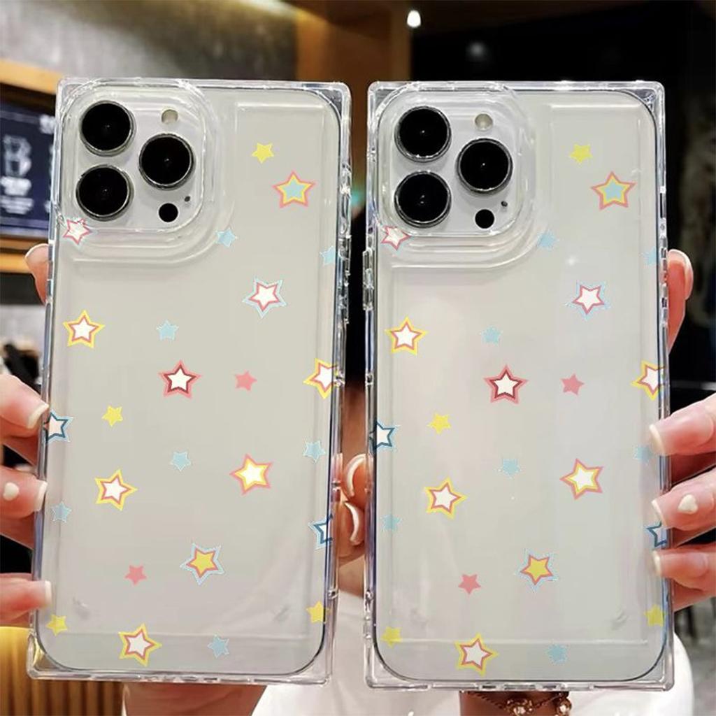 Eis Kristall Würfel Transparent Handyhülle Quadratische Handy Schutzhülle für IPhone13 Einfache Damenmode Handyhülle
