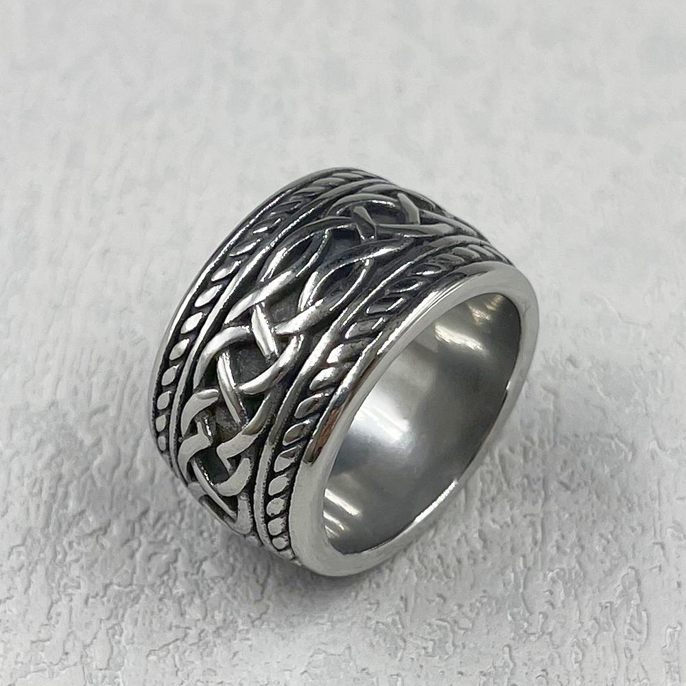 Anello runa vichinga cool in acciaio inossidabile 316L liscio moda popolare nord europa regalo amuleto