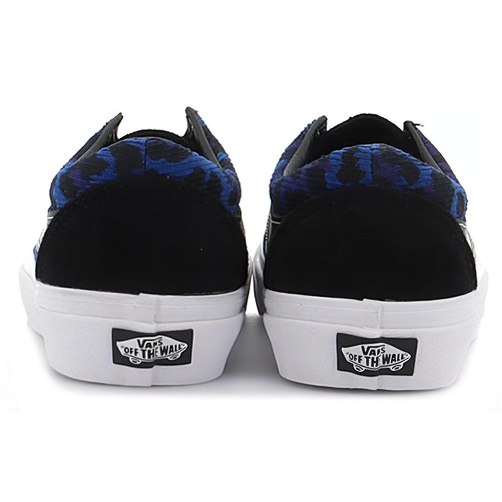 Vans Bold Ni Fabric Leopard Print Animal Pattern Casual Sports Canvas Durable Lightweight Low Top Skate Shoes Women Sneaker Deep-Blue VN0A5DYA8H8