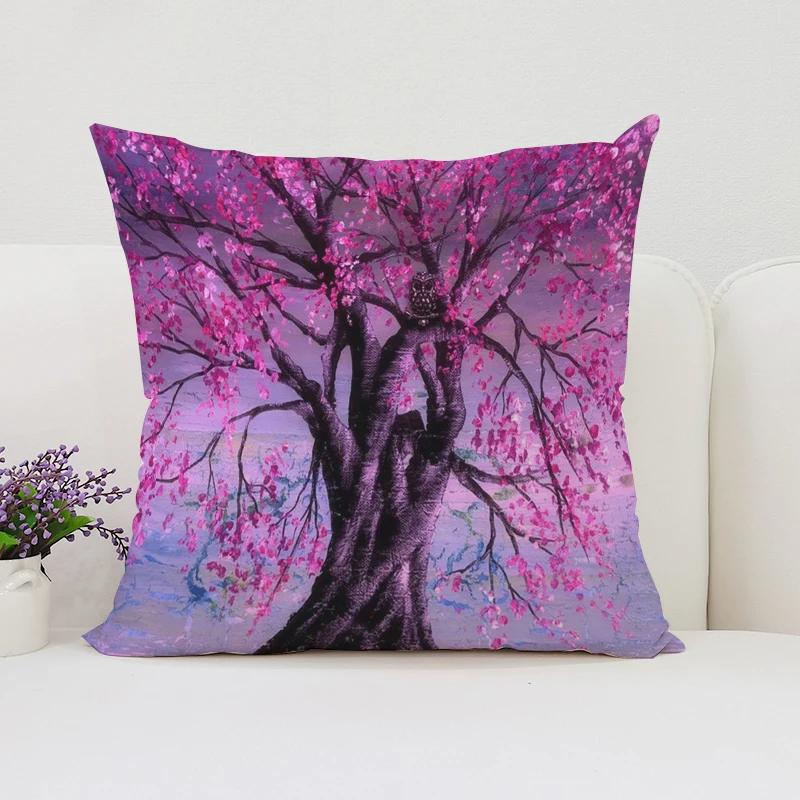 Japanische Kirschblüte Wohndekor Dekorative Kissenbezüge für Wohnzimmerkissen Ästhetische Raumdekoration Kissenbezug 45*45