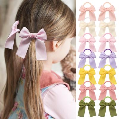 14 Stück Schleifen Zopf Haarschleifen Elastische Haargummis Haarbänder Halter Haaraccessoires für Baby Mädchen Säuglinge Kleinkinder s