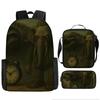 Three-pack Lightweight Children's School Bag Set, School Bag + Lunch Bag + Pencil Bag, Printed School Bag Set