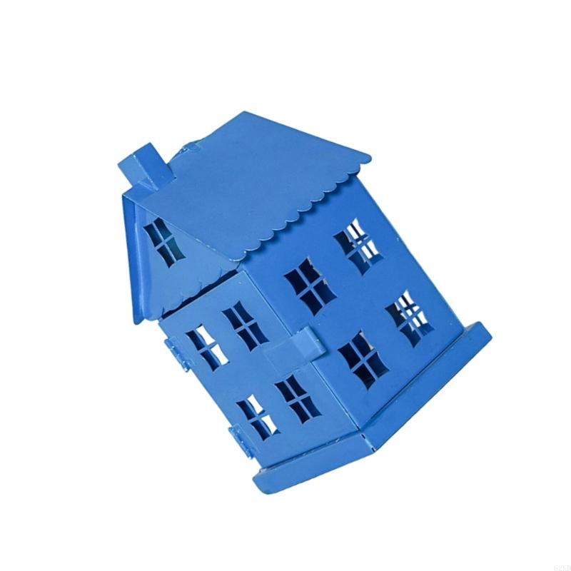 62KD Iron House Hanging Holder Tealight Lanterns Hanging Ornament Decors