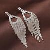 Elegant European & American Long Tassel Rhinestone Zircon Earrings