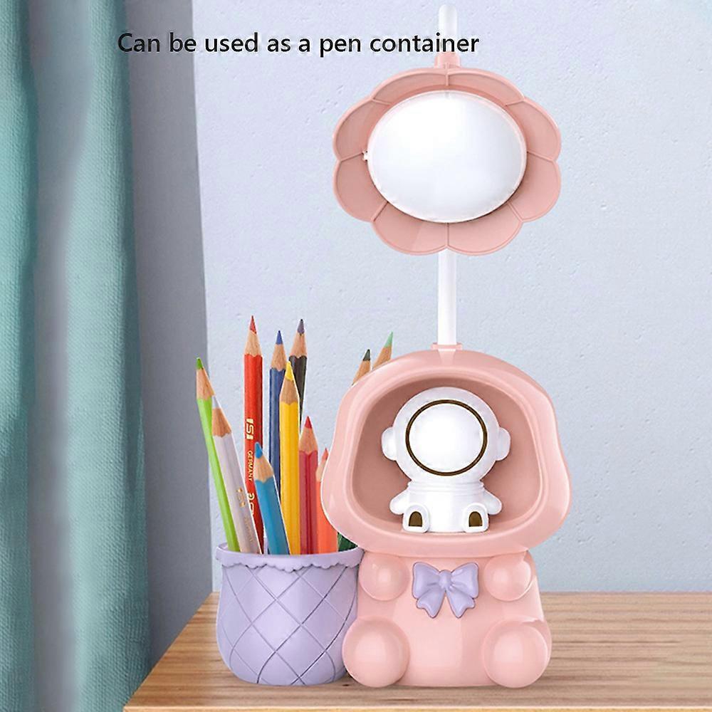 Nueva Lámpara de Mesa de Conejo Espacial de Dibujos Animados Portalápices Sacapuntas Lámpara de Mesa de Lectura Dormitorio de Estudiantes Luz Nocturna de Carga