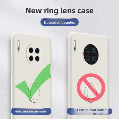 Étui pour téléphone Huawei Mate20 Étui avec support en silicone liquide Honor 50 Housse de protection anti-chute avec anneau Pura70