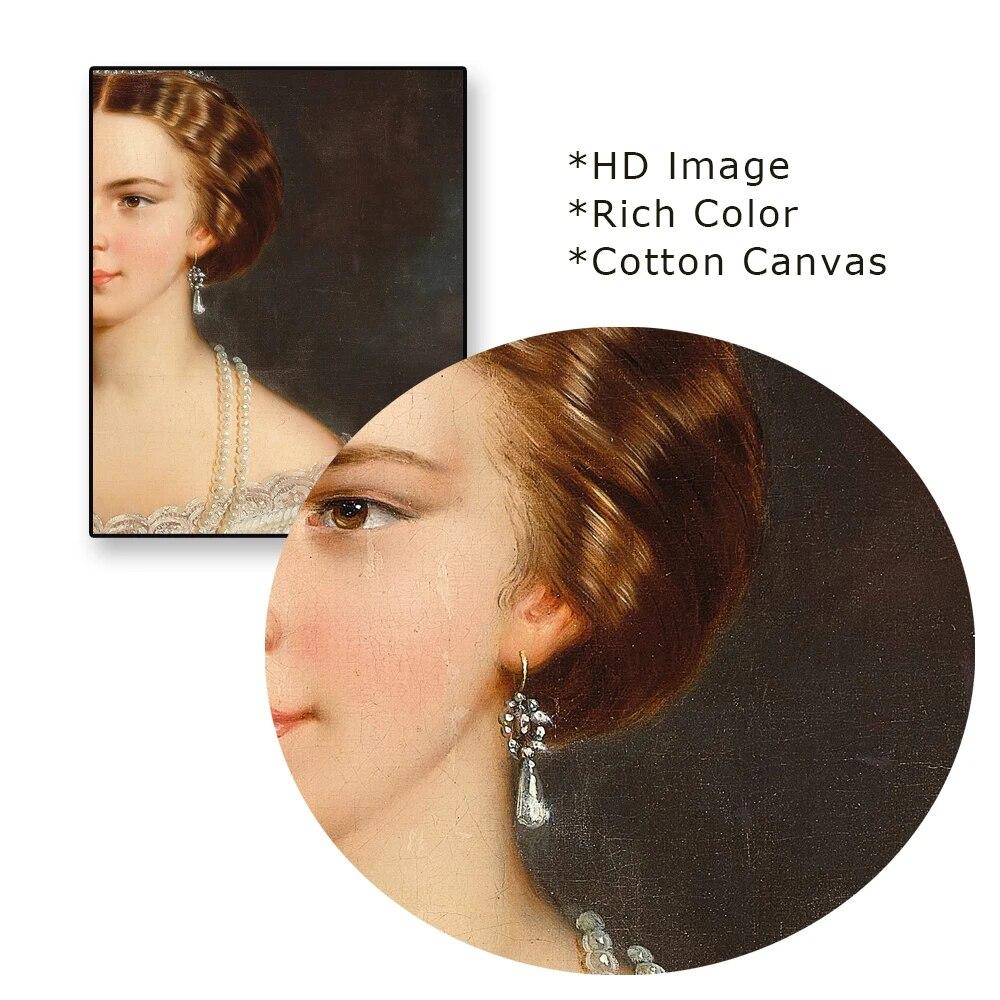 Victorian Princess Poster Woman Altered Antique Portrait Art Prints Vintage Art Bridgerton Woman Canvas Painting Wall Decoration