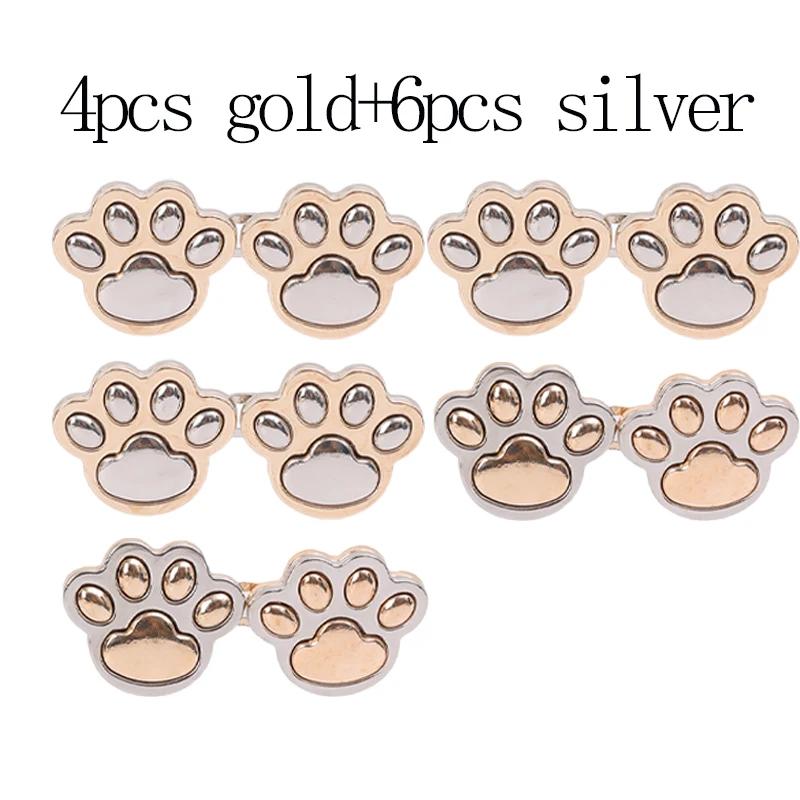 Cute Cat Claw Tighten Metal Waist Buckle Brooches Pins Clip Adjustable Snap Button Jeans Buttons Detachable Clothing Accessories