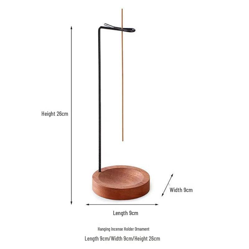 Sapeli Inverted Incense Holder: Solid Wood Aromatherapy Accessory for Home and Zen Tea Ceremonies