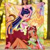 1pc W-Winx Club Theme Blanket - Digital Print, Polyester, Cozy for All Seasons, Perfect for Outdoor, and Travel