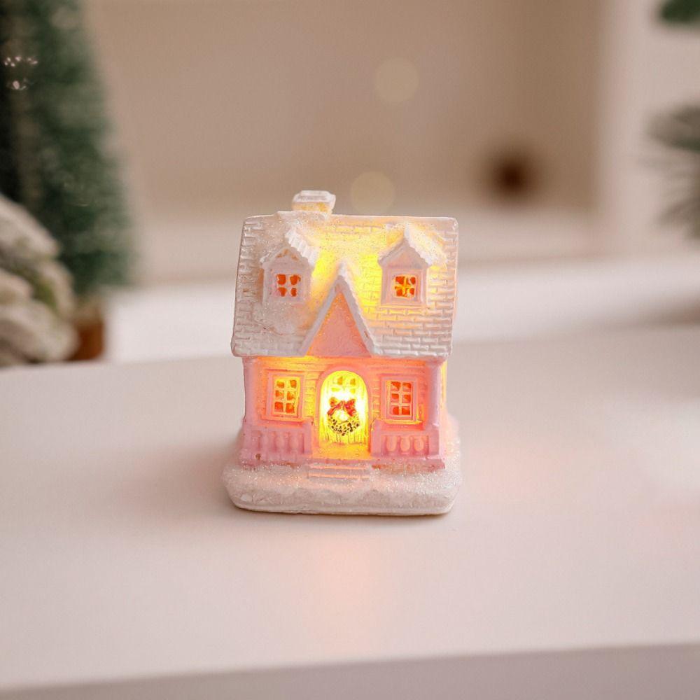 Luminous Christmas Glowing Small House Cute Christmas House Ornament  New Year Decoration