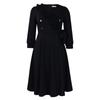 Women's New Fashion Temperament Solid Color V-neck Pleated High-waisted Pendulum Dress Dress