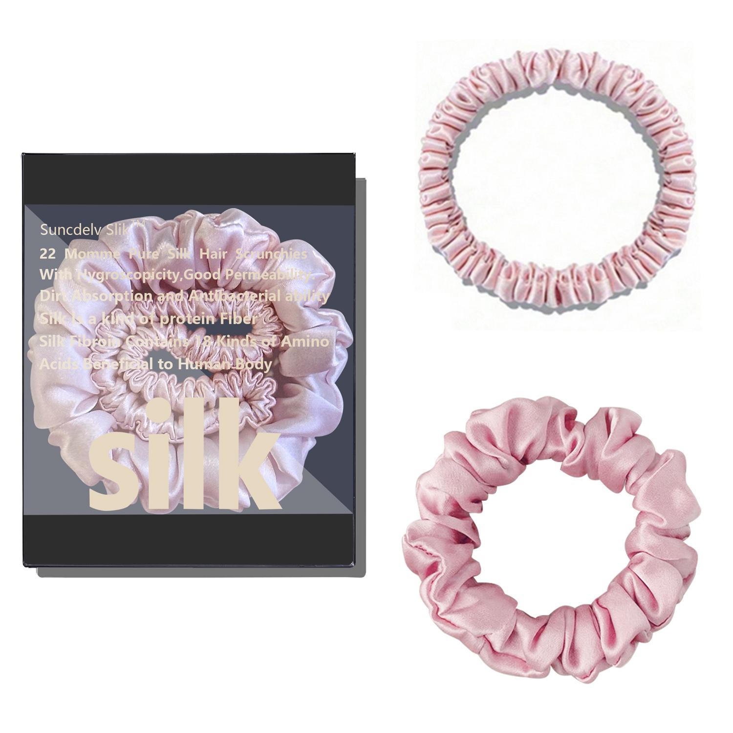 

2 шт. 100% чистый шелк тутового дерева резинки для волос ручной работы женские аксессуары для волос для девочек натуральные однотонные резинки для волос