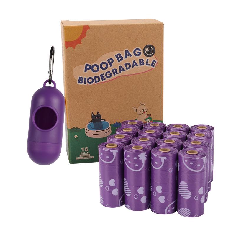 Scented Degradable Pet Waste Bags with Dispenser for Outdoor Use