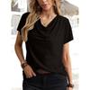 Women Casual Solid Color Short Sleeve Loose T Shirt