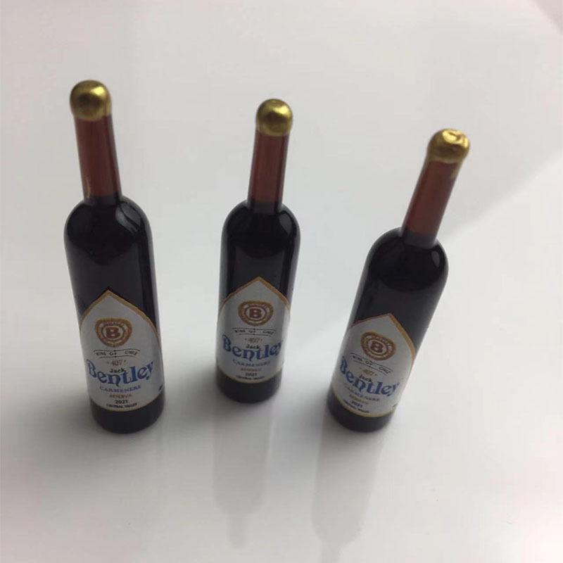 Μινιατούρες Ρητίνης Μοντέλα Μπουκαλιών Κόκκινου Κρασιού για Κοσμήματα και Μικροτοπία