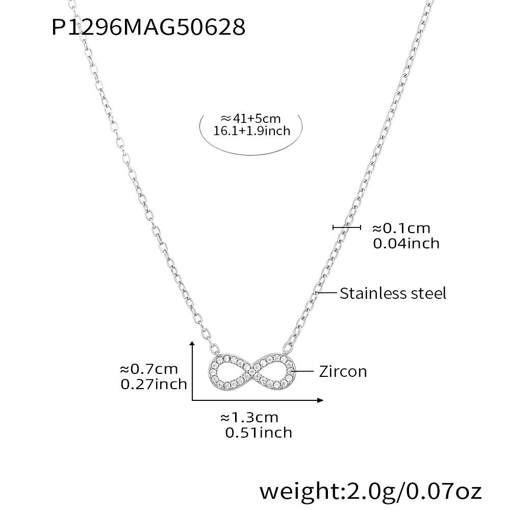 Qiong Yao 18K Gold Plated Zirconium Clavicle Necklace – Stylish 8-Shaped Design