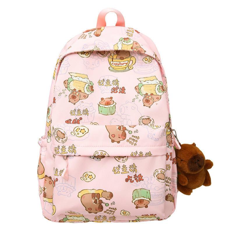 Adorable Nylon Geometric Backpack For Students Breathable And Spacious