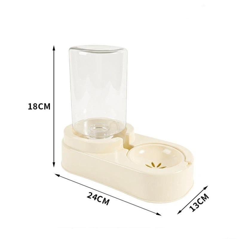 Split Design Automatic Pet Feeder And Water Dispenser Set Gravity Refill Food And Water Bowls For Cats And Dogs
