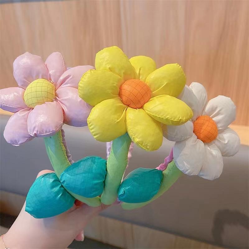 2025 Spring Summer New Korean 3D Sunflower Hair Hoop for Girls, Cute Photo Prop,Hair-Friendly Non-Slip Headband,Sweet Versatile
