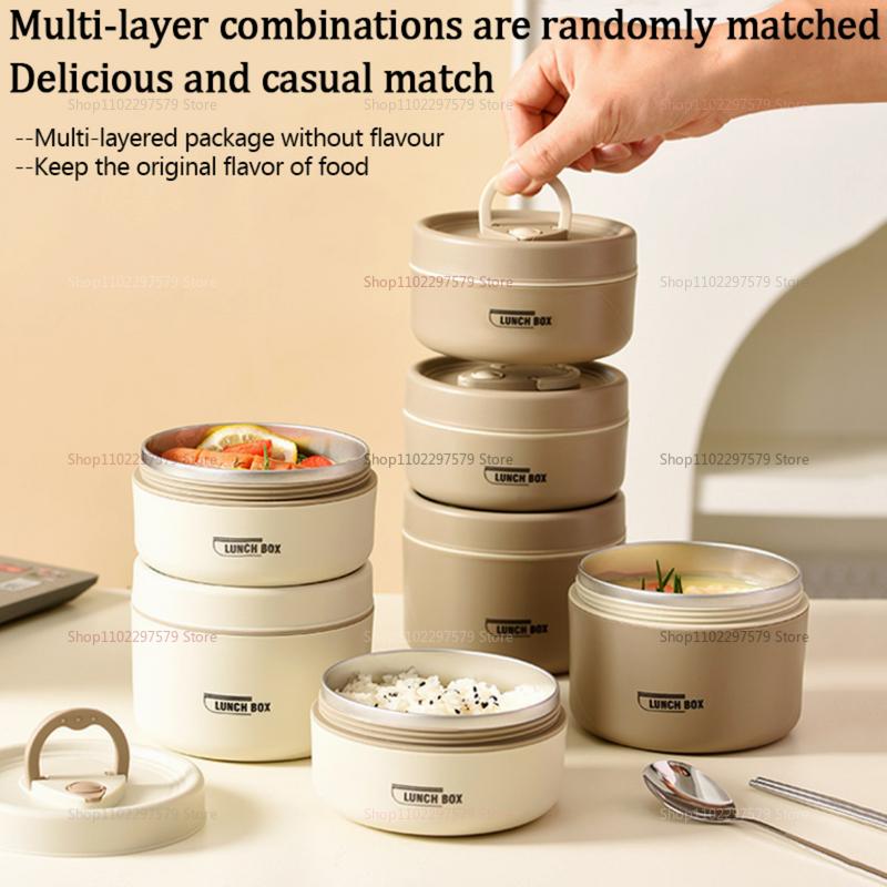 Stainless Steel Lunch Box for Office Workers and Students Multi-Layer Sealed Rice Container Microwave Safe Meal Prep Bento