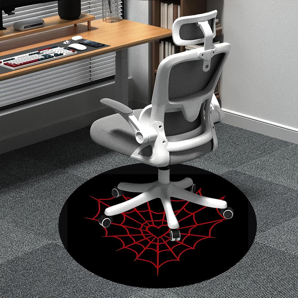 

1pc Spider Web Office Round Area Rug, Indoor Mat Suitable ForOffice, Under Office Chairs Bedroom Living Room Home Decor, Room Deco q028 80cm by 80cm
