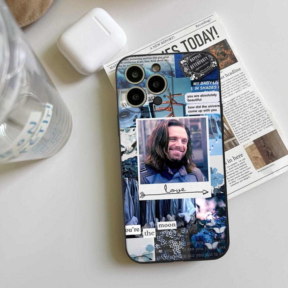 

Bucky Barnes Sebastian Stan Collage Phone Case FOR IPhone 17 16 15 14 11 12 Pro 15 Plus 17 Pro MAX MINI air Black Covers samsung s23