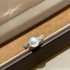 New Vintage 100% Pure 925 Sterling Silver Rings Aaa Zircconia Peal Ring For Women Luxury Wedding Jewelry