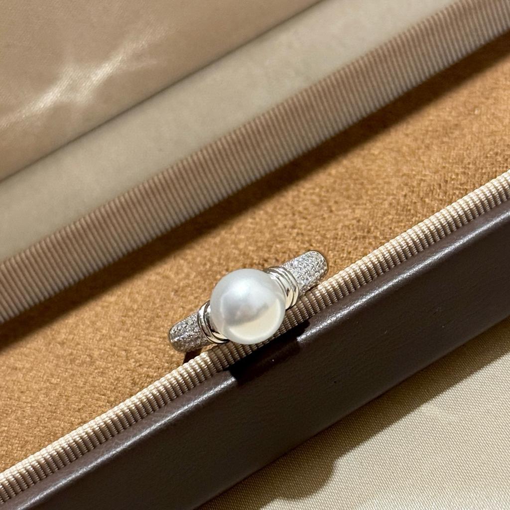 New Vintage 100% Pure 925 Sterling Silver Rings Aaa Zircconia Peal Ring For Women Luxury Wedding Jewelry