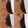 A Pair Exquisite Rhinestone Christmas Earrings Zinc Alloy Snowman Earrings  New Year Celebration