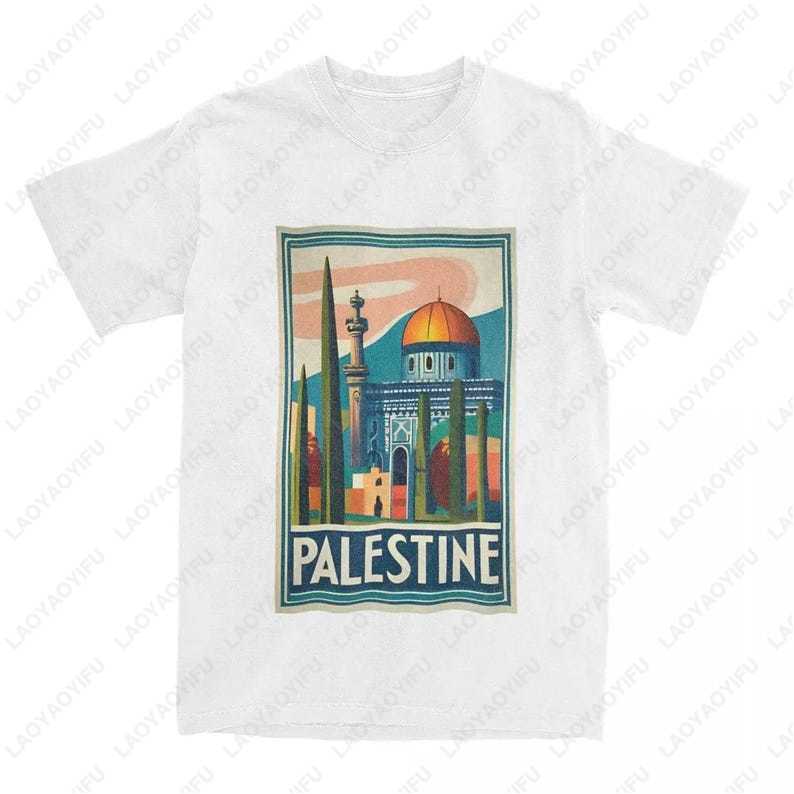 Palästina Rundhals Kleidung Oberteile Unisex T-Shirt für Mama Papa Freunde Bedeutungsvolle Geschenke Sommer Lässig Bequem Weiches Baumwoll-T-Shirt Oberteil