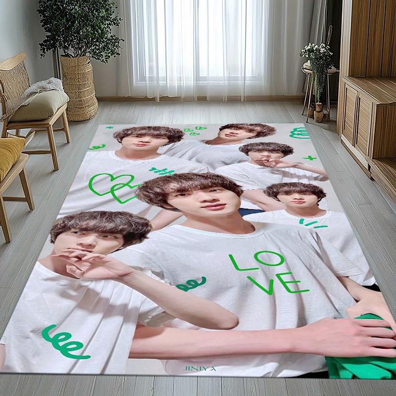Kim Seok Jin Kpop B-BTS Living Room Non-Slip Area Rug Soft Carpet for Bedroom Kids Playroom Sofa,Home Decor Doormat Gift
