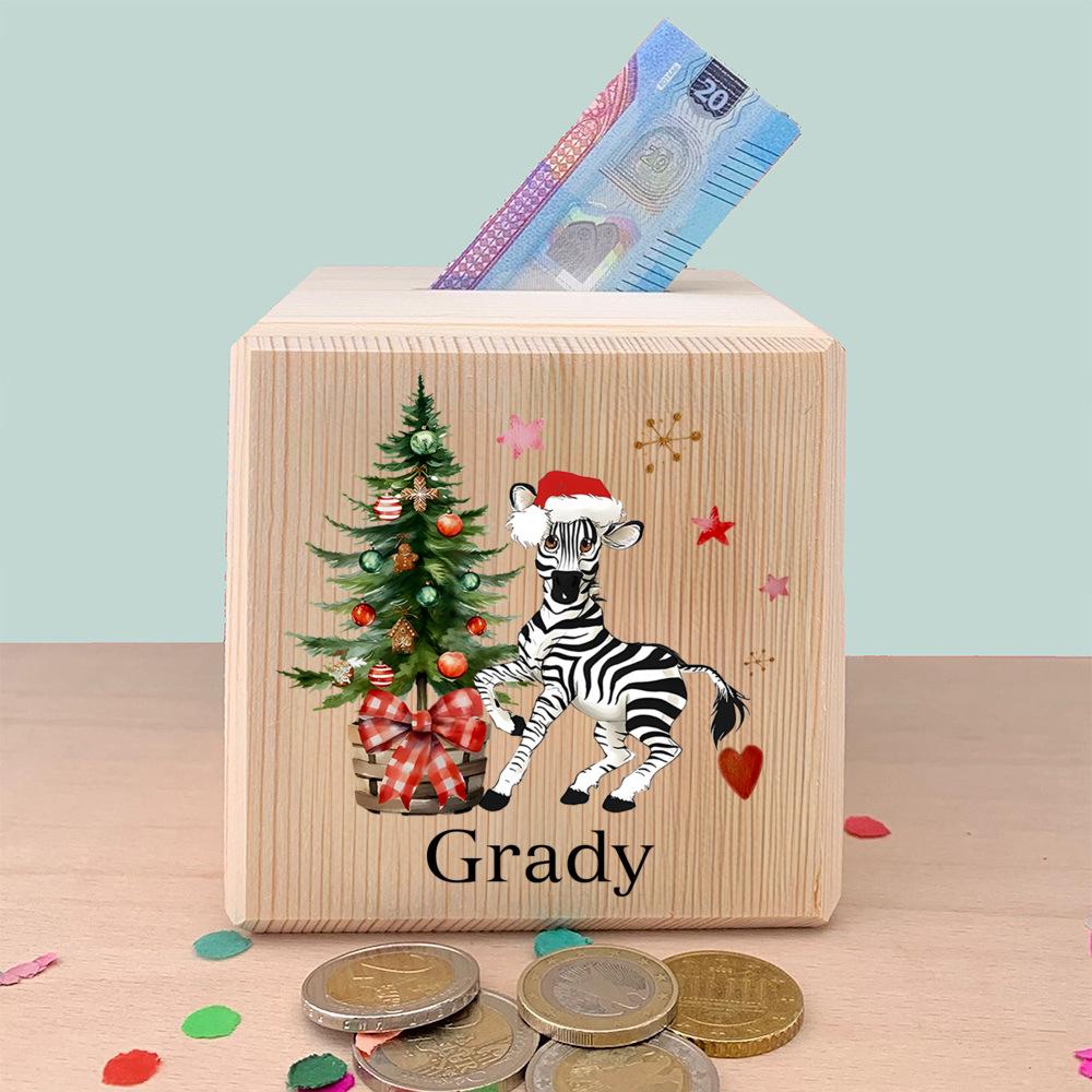 Personalizowana Świąteczna Atmosfera Skarbonka, Dekoracja Pokoju, Idealny Prezent Świąteczny, Ucz Oszczędzania w Stylu!