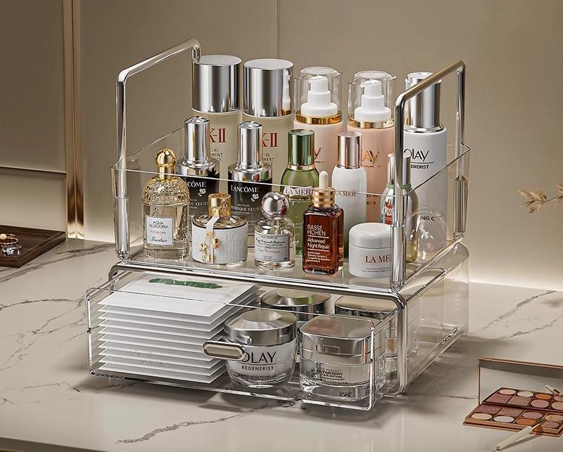 Cosmetic Organizer Makeup Storage Box Home Desktop Drawer Set Layers Storage Box Multi-function Stationery Tea Cup Storage Rack