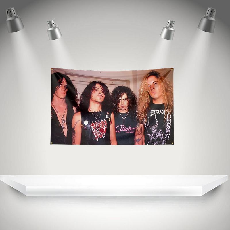 M-Morbids Angel Flag Rock Music Band Banner HD Printing Tapestry Exhibition, Music Band Fans, Garage Decor