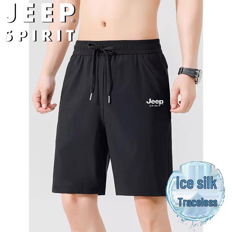 JEEP SPIRIT Men s Ice Silk Breathable Capri Shorts L