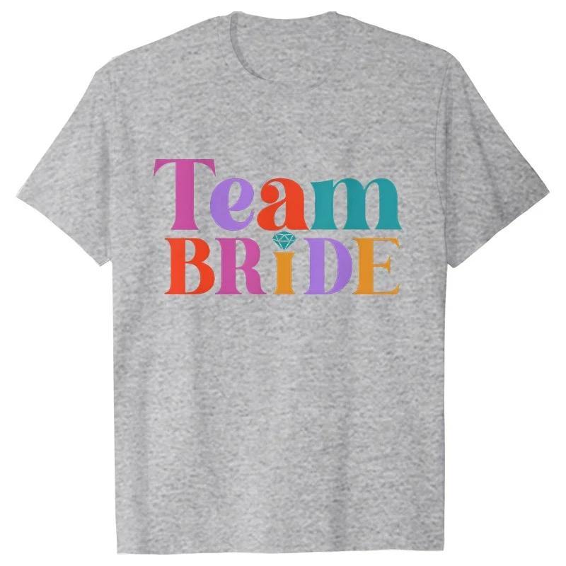 Colourful Bride and Team Ring Finger T-shirt Funny Bridal Wedding Tees Girls Single Farewell EVJF Bachelorette Hen Party Tops