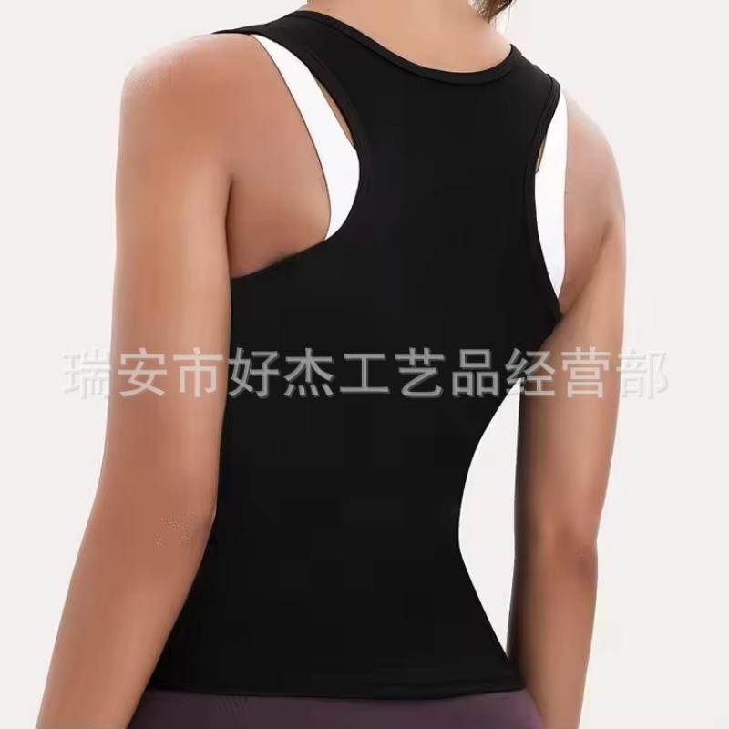 Amazon Women's Yoga Fitness Sweat Wear Velcro Body Shaping Waist Short Sleeve Sweating Fat Burning Corset