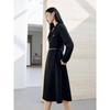 Jiu Zi Annaco Women's Elegant Lapel Waist Slimming Dress