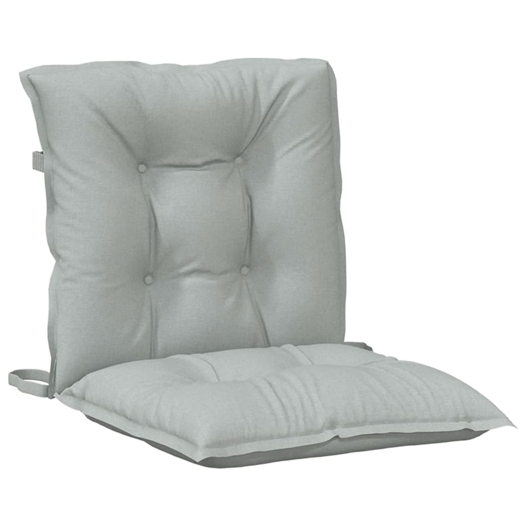 Low Back Chair Cushions 2 Pcs Light Grey Melange 100 X 50 X 7 Cm Fabric