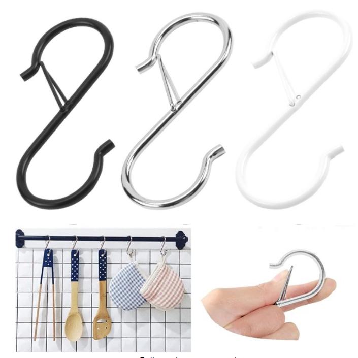 5/10 Stück Edelstahl S-Form Haken Küche Schlafzimmer Multifunktionsgeländer S Hänger Haken Verschluss Halter Haken Hängende Aufbewahrungswerkzeuge