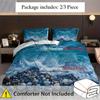 2/3pcs Blue Ocean Wave Pebbles Pattern Duvet Cover Set 1 Duvet Cover 1/3 Pillowcase, Without Core, Soft Beach Pebble Bedding Set