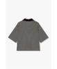 STUDIO TOMBOY Striped Semi-Crop Collar Short Sleeve T-Shirt _Black 9176322999